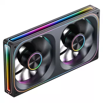 Jonsbo ZA-240 Infinity Mirror ARGB PWM -tuuletin käänteisillä lavoilla, 240 mm, musta