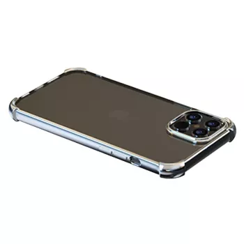 Soft case Devia iPhone 12 Pro Max — iskunkestävä glitter-hopea