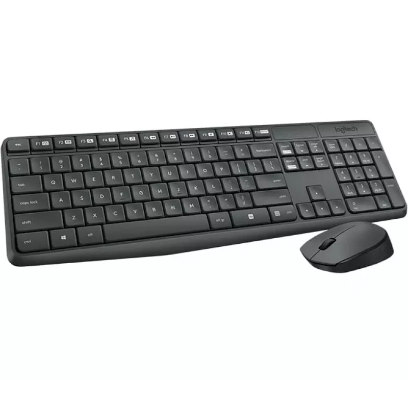 Logitech MK235 langaton näppäimistö ja hiiri yhdistelmä täysikokoinen harmaa