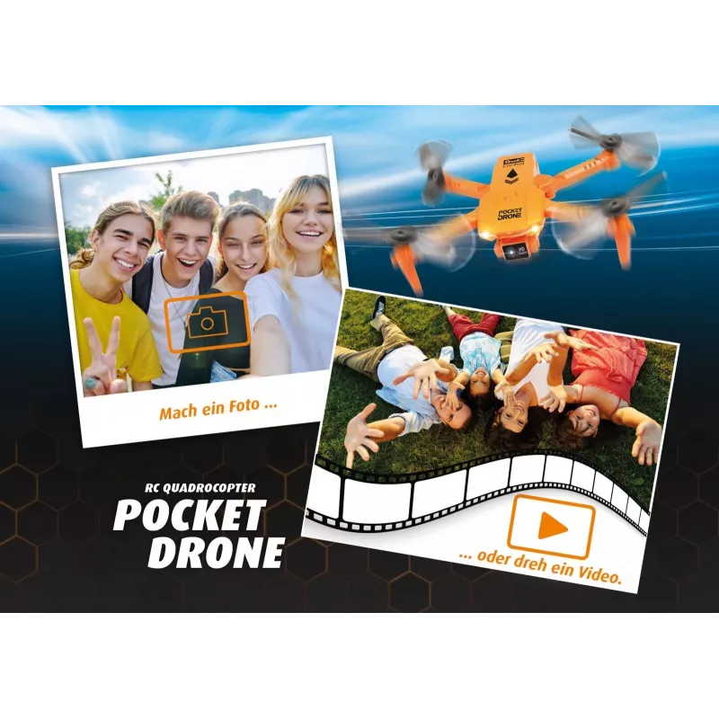 RC-nelikopteri REVELL Pocket Drone 23810 — 2,4 GHz, 4-kanavainen kauko-ohjaus