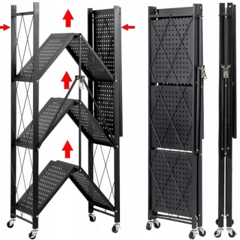 Puutarhatyökalujen säilytyshylly Top e shop Rack FS004 — vapaasti seisova sinkitty teräs, 720×340×1270 mm, 50 kg kantavuus