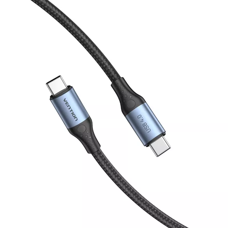 Vention USB4 Gen 3x2 Type-C–Type-C-kaapeli 1 m, 5 A, alumiiniseos, puuvillapunottu