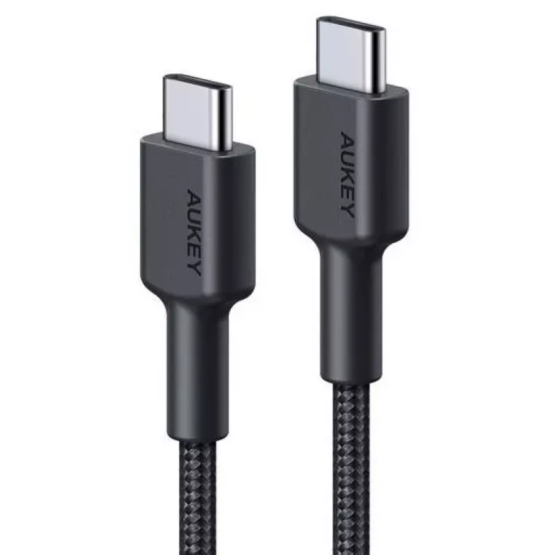 Aukey CB-CD45 USB-C – USB-C -kaapeli, Quick Charge, 0,9 m, musta