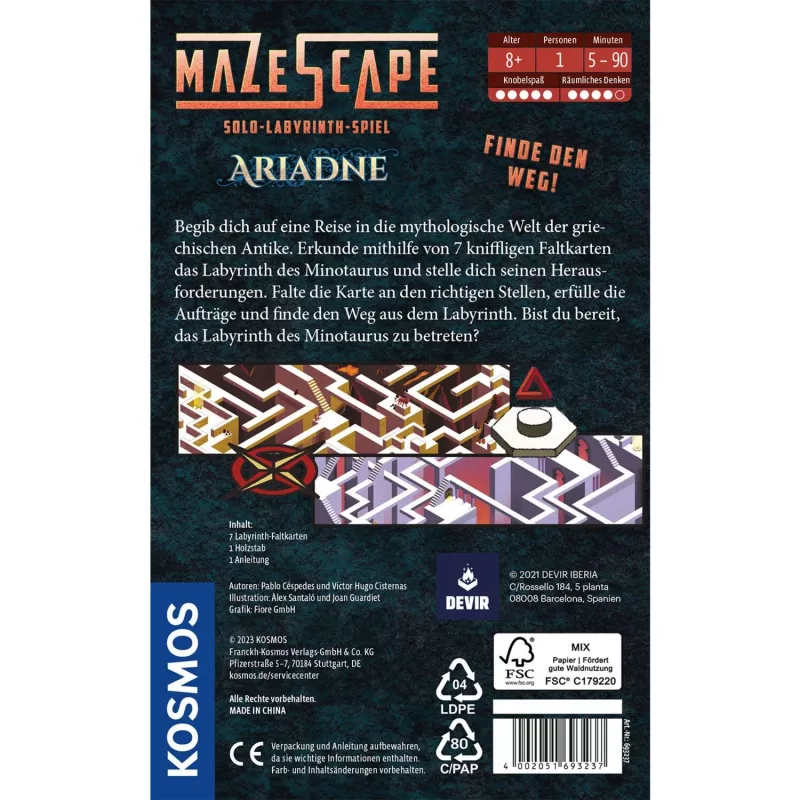 Mazescape Ariadne, pulmapeli