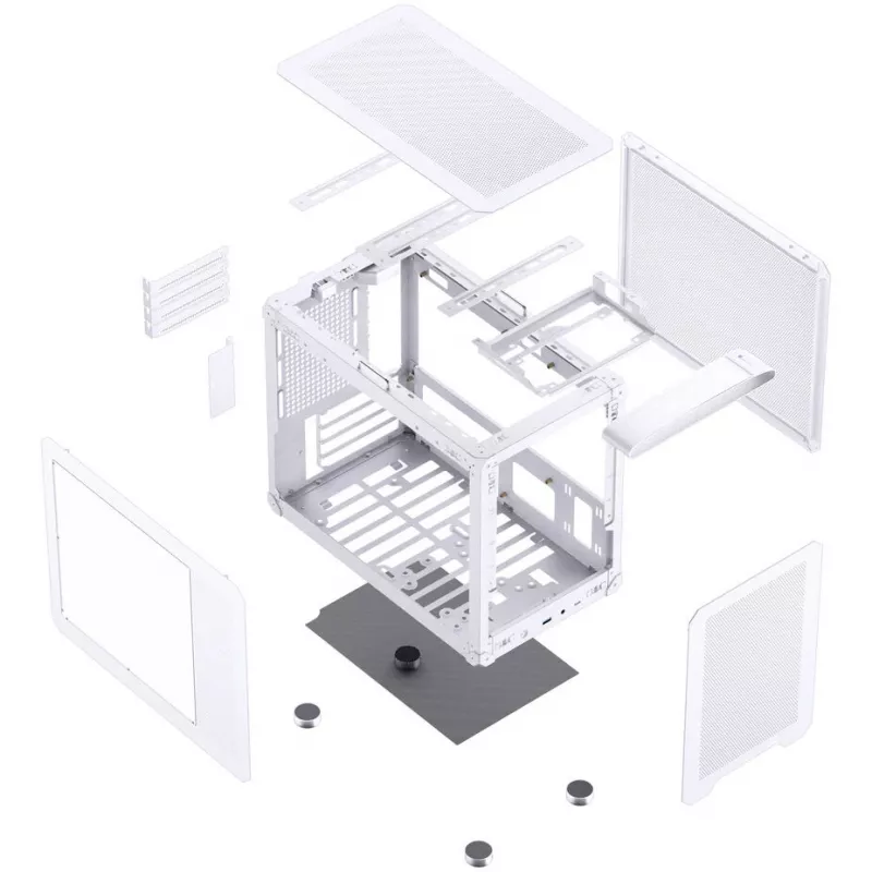 Jonsbo C6 MAX -tietokonekotelo, Mini-kotelo, Micro-ATX, karkaistu lasi - valkoinen