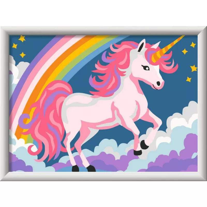 Maalaa numeroilla -sarja Ravensburger CreArt Rosa Einhorn maalaus