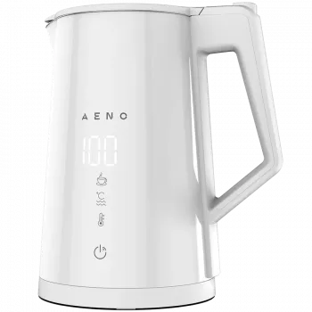 AENO sähköinen vedenkeitin EK8S Smart: 1850-2200W, 1,7L, Strix, kaksiseinäinen, lämpötilansäätö, lämpimänäpitotoiminto, Wi-Fi-ohjaus, LED-näyttö, viileänä pysyvä kotelo, automaattinen virrankatkaisu