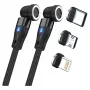USB-kaapeli RealPower MagneticCharge2 1m musta pikalataus tiedonsiirto