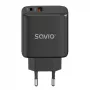 SAVIO LA-06/B 30 W seinälaturi, USB-A + USB-C, Quick Charge, Power Delivery 3.0, musta