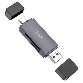 Kortinlukija HOCO HB45 2-paikkainen SD/TF USB-A- ja USB-C-liitännöillä