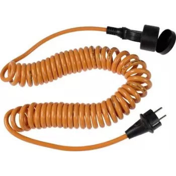 AS Schwabe 70413 spiraalikaapeli, venyvä 1–5 m, H07BQ-F 3G1,5, 230 V, oranssi