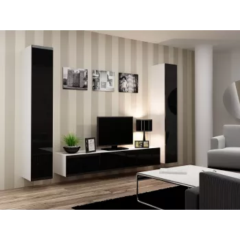 Cama suljettu kaappi VIGO '180' 180/40/30 valkoinen/musta kiiltävä