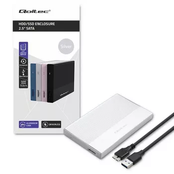 Kotelo 2,5 tuuman SATA-SSD/HDD:lle QOLTEC 52278 USB 3.0, tukee jopa 2 TB