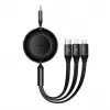 USB-kaapeli Baseus CAMJ010201 1,1 m USB 3.2 Gen 1 USB C Micro USB-A Lightning musta