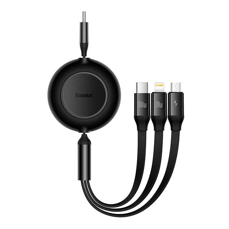 USB-kaapeli Baseus CAMJ010201 1,1 m USB 3.2 Gen 1 USB C Micro USB-A Lightning musta