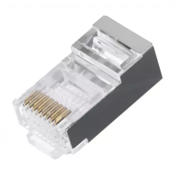 LANBERG RJ-45-liitin PLS-5000EZ, Cat5e, F/UTP (FTP), harmaa, 100 kpl