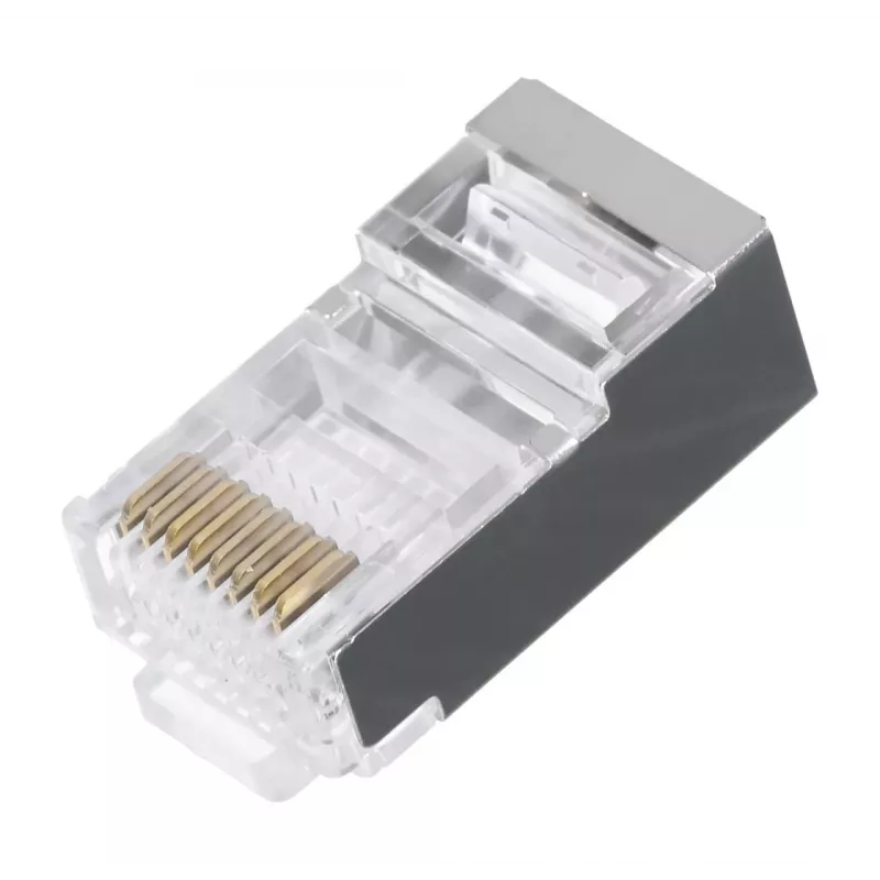 LANBERG RJ-45-liitin PLS-5000EZ, Cat5e, F/UTP (FTP), harmaa, 100 kpl