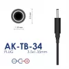 Akyga AK-TB-34 yleisvirtalähde, 5 V, 2 A, 10 W, 3,5 x 1,35 mm, 1,5 m