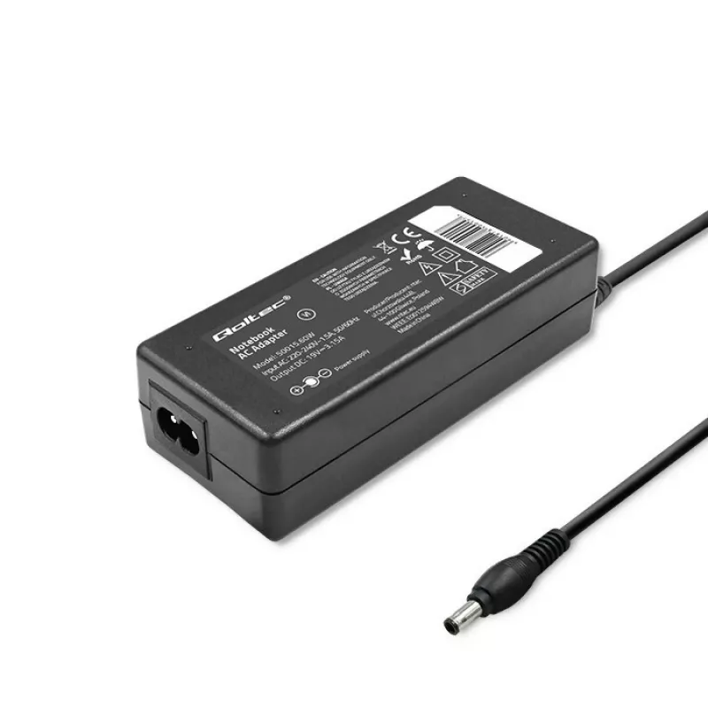 Qoltec 50015.60W virtalähde Samsung | 60W | 19V | 3,15A | 5,5*3,5+Pin | sis. virtajohdon