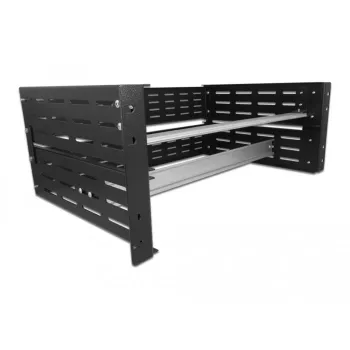Delock DIN-kiskokiinnityssarja - telineeseen asennettava - musta - 4U - 48.3 cm (19