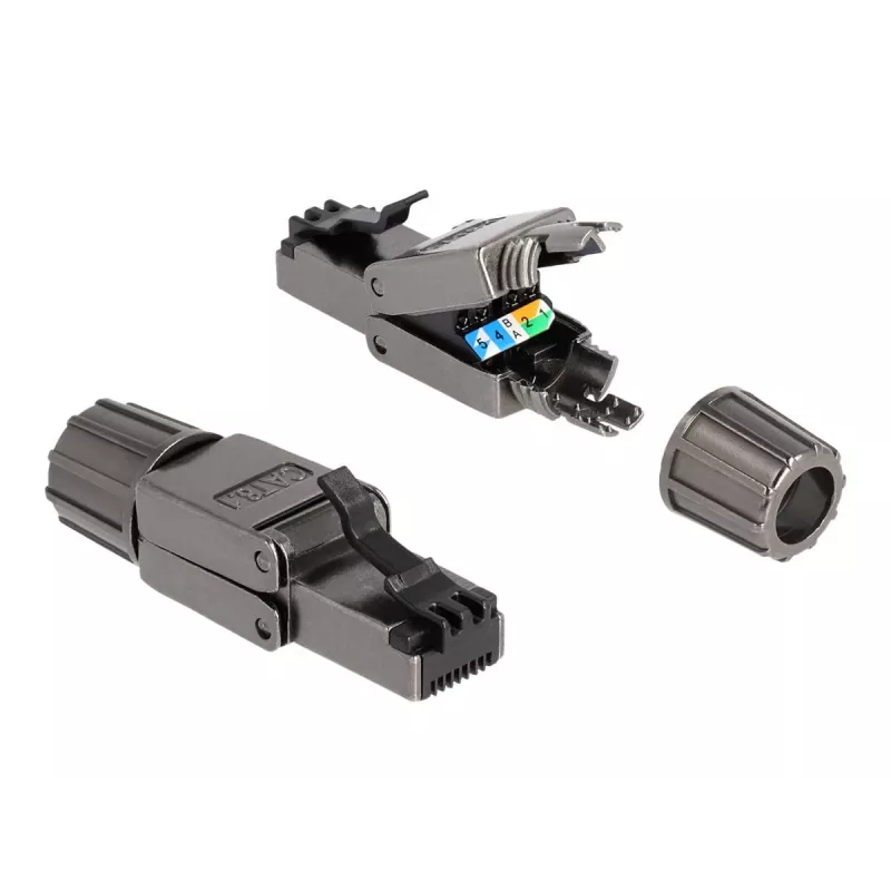 Verkkokaapeli DeLOCK RJ45-uros Cat.8.1 STP työkaluton musta