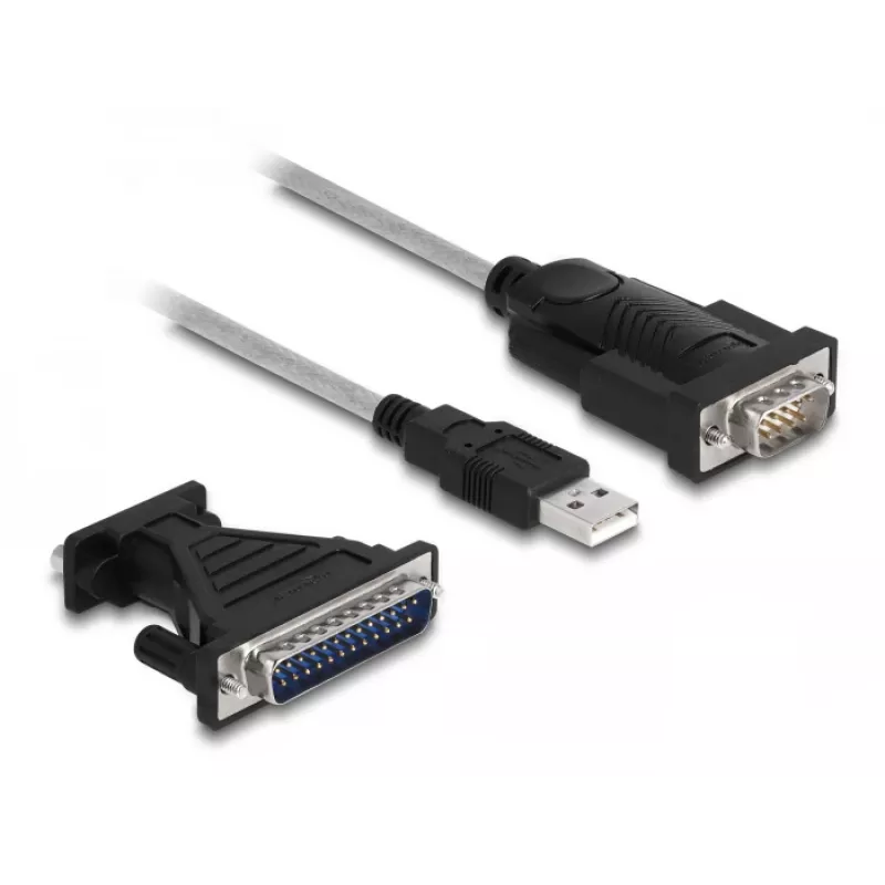 DeLOCK sovitin USB 2.0 Type-A - sarjaportti RS-232 D-Sub 9 + D-Sub 25