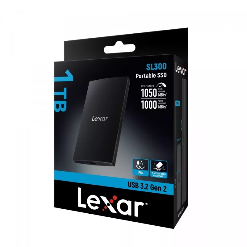 Ulkoinen SSD-kiintolevy Lexar 1 TB USB Type-C 3.2 Gen 2 LSL300001T-RNBNG