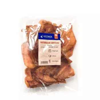 Koiran puruluu PETMEX siankorva 10 kpl:n pakkaus · luonnolliset siankorvat à 40 g · yhteensä 400 g · aikuisille keskikokoisten ja suurten rotujen koirille