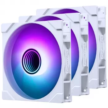PHANTEKS M25 Gen2 140 mm PWM D-RGB -kotelotuuletin, 3 kpl:n pakkaus, valkoinen