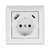 DeLOCK 11489 pistorasia CEE 7/3 + USB valkoinen 250V 16A