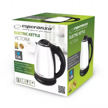 Esperanza EKK113W sähköinen vedenkeitin 1,8 l musta, valkoinen 1800 W