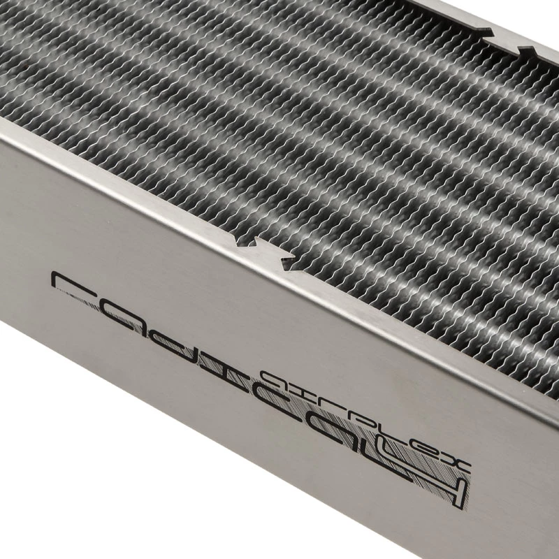 Jäähdytyslohko Aqua-Computer 33706 — alumiini/kupari/ruostumaton teräs, 320×140×73 mm, harmaa/hopea