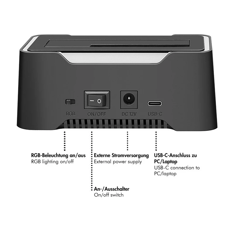 LogiLink HDD-telakointiasema LogiLink Quickport USB 3.2 1-porttinen 2,5/3,5 SATA (QP0035)