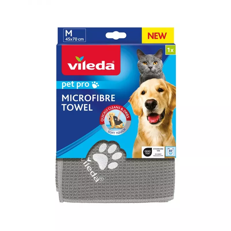 Pyyhe VILEDA Pet Wipes 172650 450x700 mm, polyesteri, konepestävä, harmaa