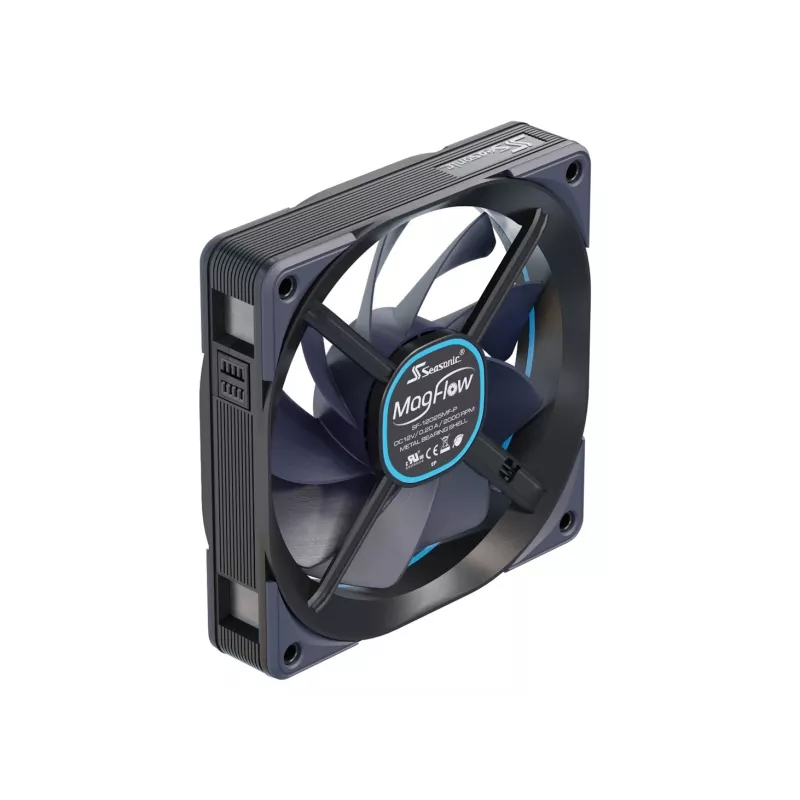 Seasonic MagFlow 1-tuuletinsarja tietokonekotelo 12 cm musta 1 kpl