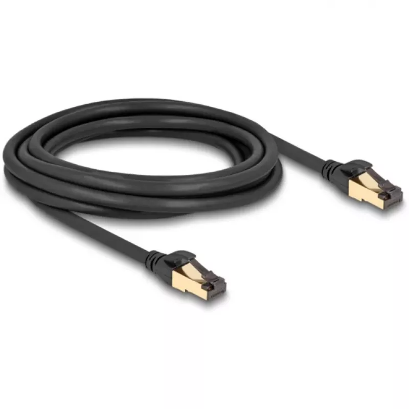 DeLOCK RJ45 verkkokaapeli Cat.6A uros-uros S/FTP musta 3 m