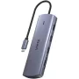 USB-C-moniporttisovitin Unitek D1113A — HDMI, VGA, kortinlukija, PD 100W