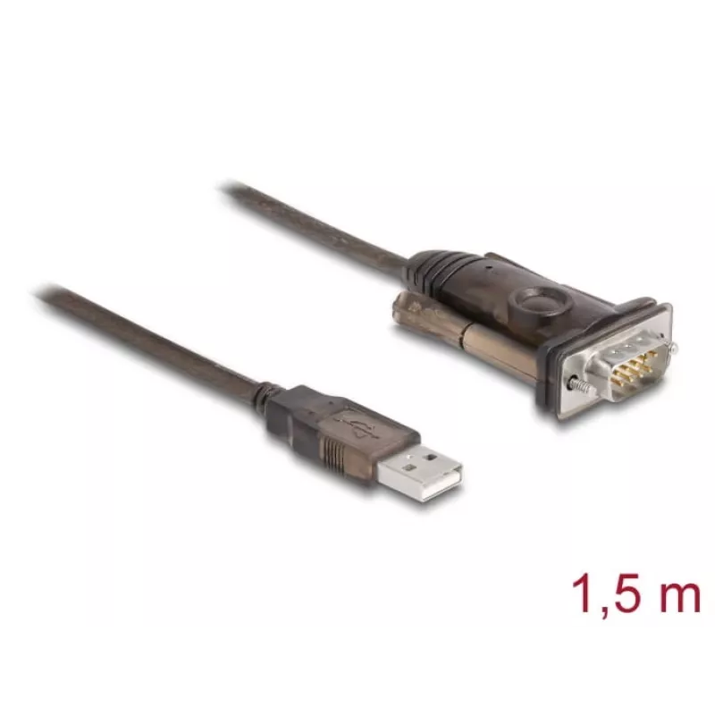 Adapteri USB 2.0 Type-A sarjaporttiin RS-232 D-Sub 9-pin uros DeLOCK 62646