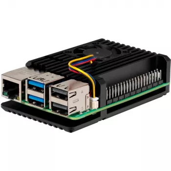 Joy-IT Armor Case BLOCK ACTIVE SBC-kotelo sopii kehitysalustoille Raspberry Pi (RB-AlucaseP5-07FAN)