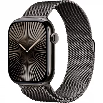 Apple Watch Series 10 GPS + Cellular 46 mm Slate Titanium -kotelo ja Slate Milanese -ranneke – M/L (MWYW3QF/A)