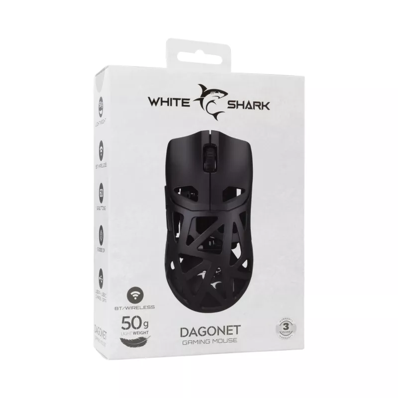 White Shark WGM-5019 Dagonet langaton 24000 dpi musta