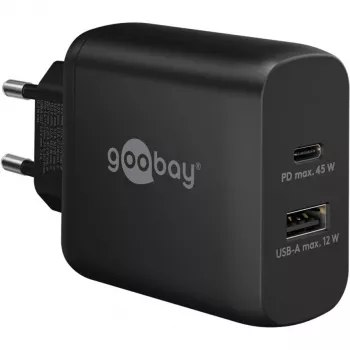 Goobay 65411 mobiililaitteiden laturi kuulokkeet - älypuhelin - tabletti musta AC pikalataus sisätila (65411)