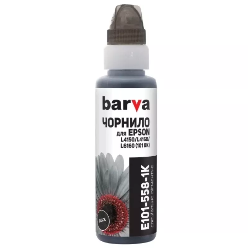 Yhteensopiva Barva Epson 101 BK (C13T03V14A) (E101-558-1K) mustetäyttöpullo, musta