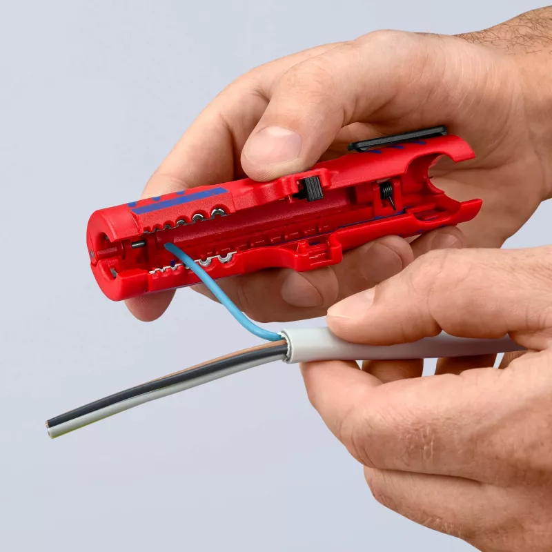 Knipex 16 85 125 SB kaapelinkuorintatyökalu sininen, punainen