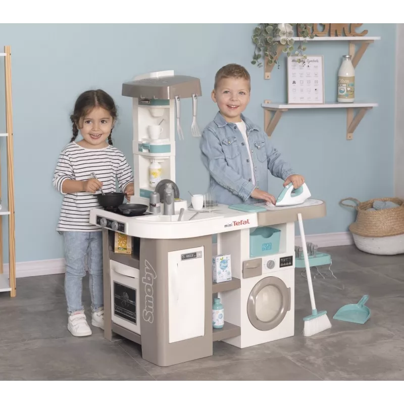 Smoby 311050 leikkikeittiö pyykkiosalla ja tarvikkeilla