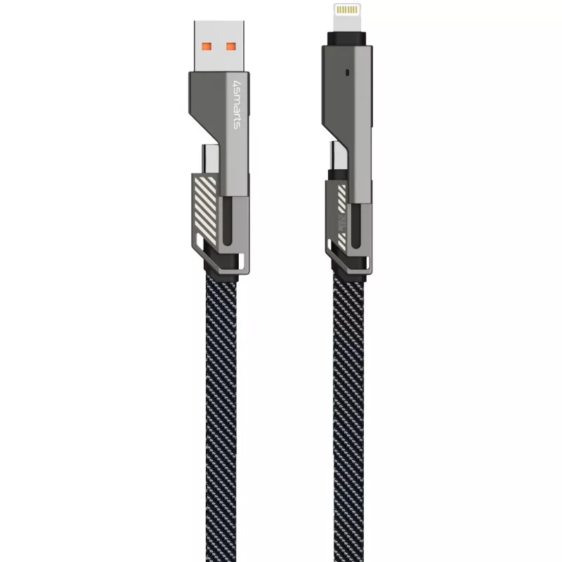 4smarts USB-C-kaapeli ComboCord Flat 240W+ avaimenperä - kaapeli - digitaali/data