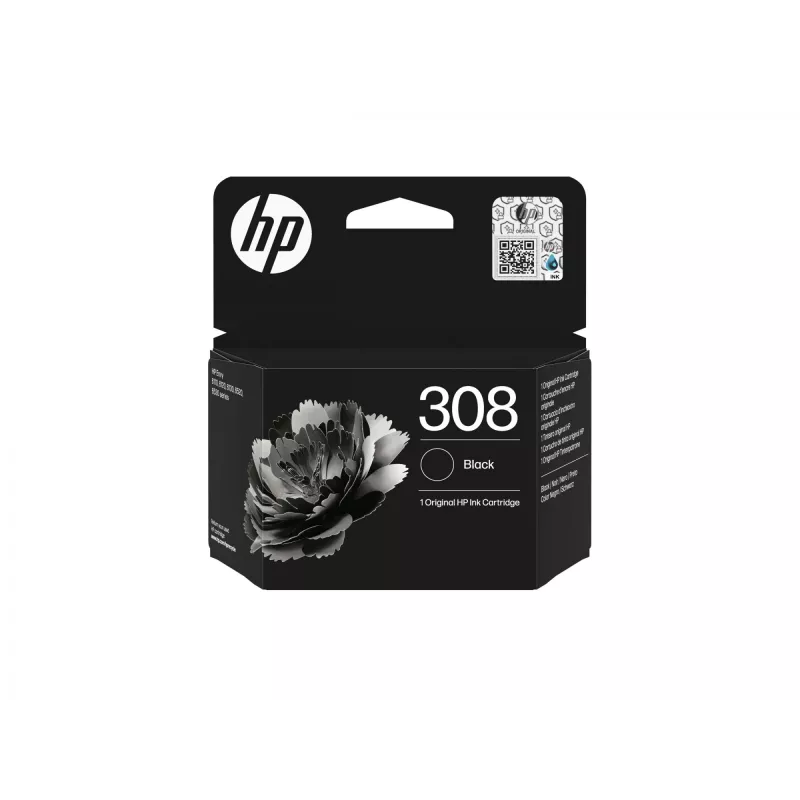 HP 308 musta alkuperäinen mustekasetti