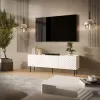 TV-taso Cama LUCCA 3D 165×40×59 cm, valkoinen, lastulevypinta