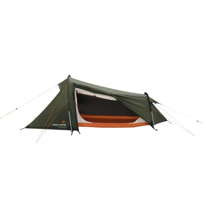 easy camp Sarek 1 tunneliteltta (tummanvihreä/oranssi, 2025) — yhden hengen tunnelimalli