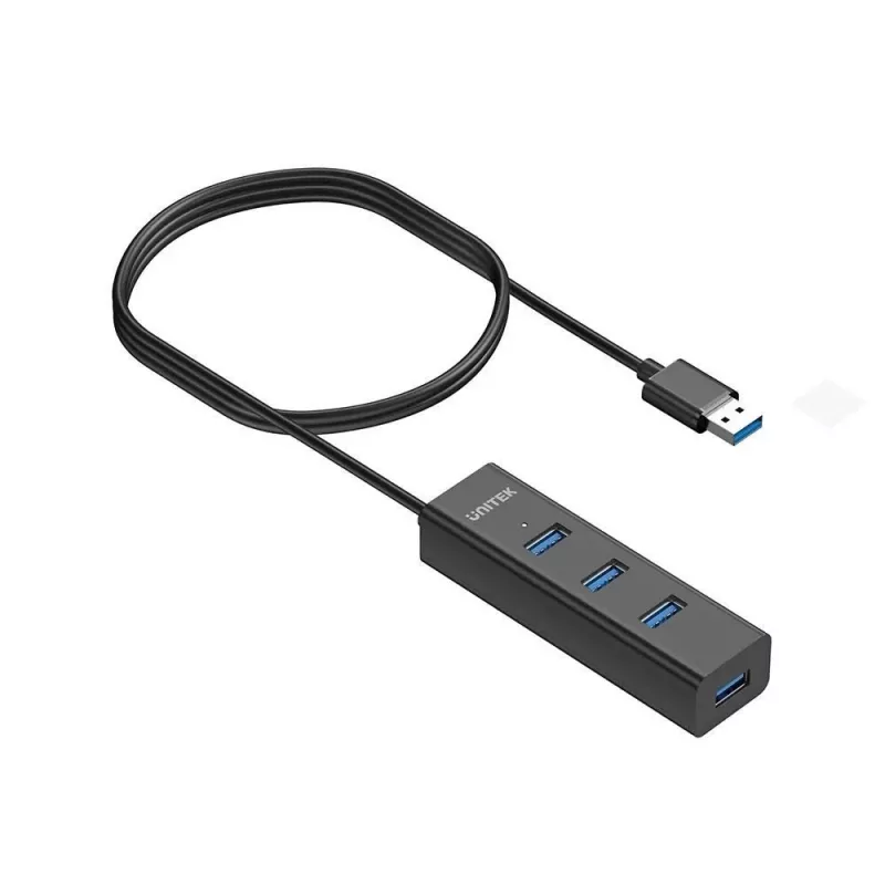 UNITEK Y-3089V01 USB-keskitin USB 3.2 Gen 1 (3.1 Gen 1) Type-A 5000 Mbit/s musta